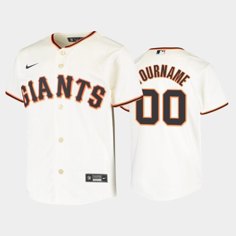 San Francisco Giants 00 Custom Cream Home MLB Jersey Youth