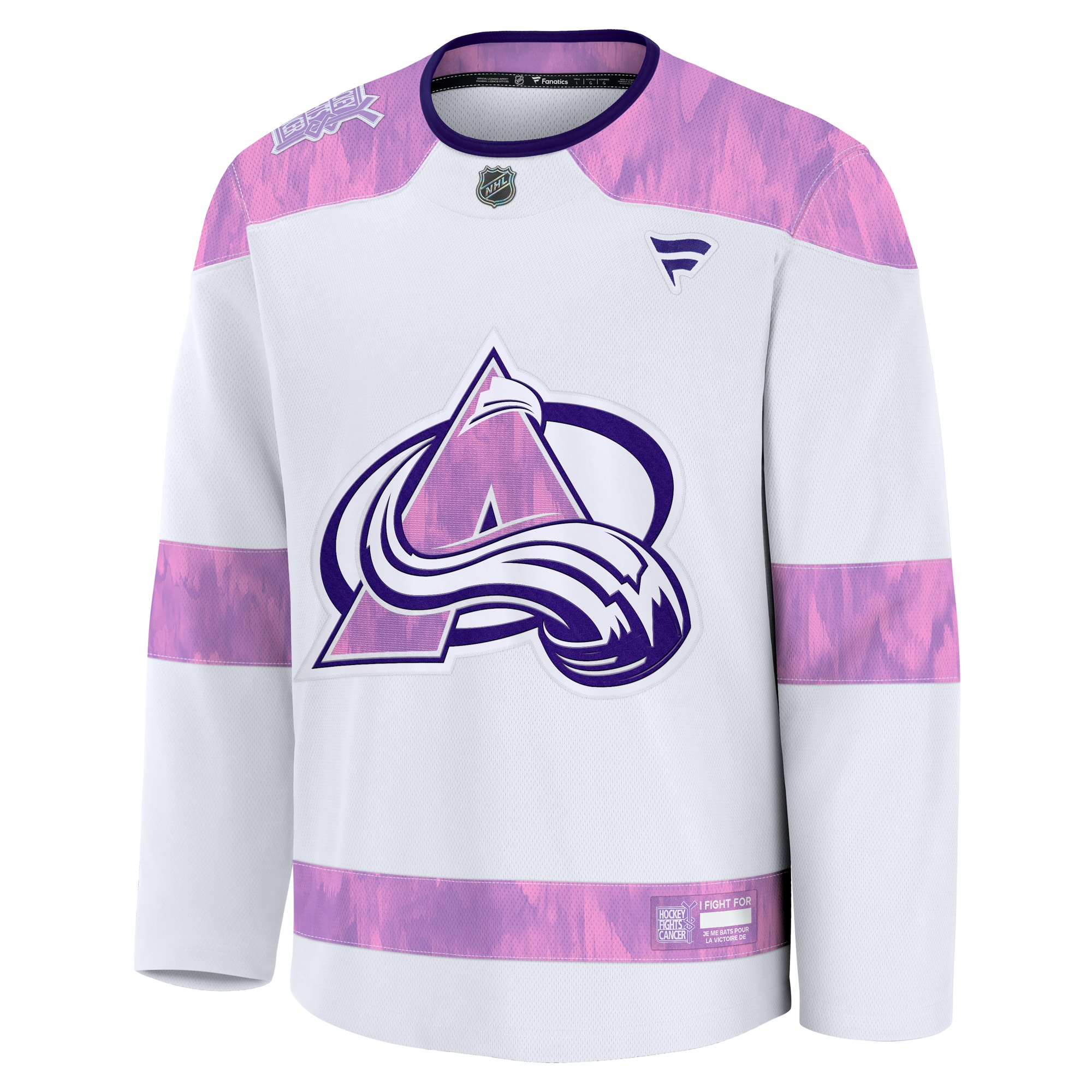Colorado Avalanche White 2024 Fights Cancer Practice NHL Jersey Men's