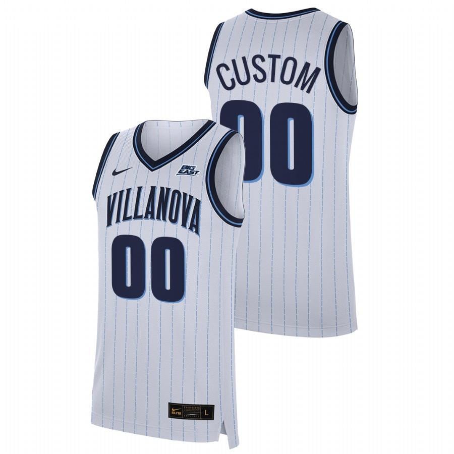Custom 0 White Villanova Wildcats 2023 Home College NCAA Jersey Men's
