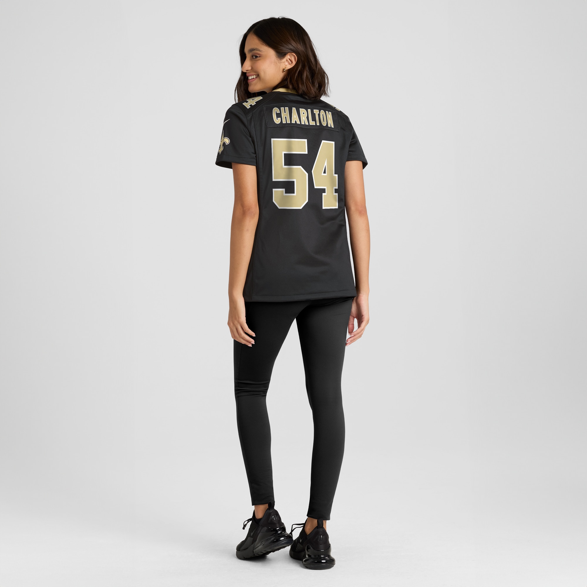 New Orleans Saints Taco Charlton Black Game Player NFL Jersey Women's
