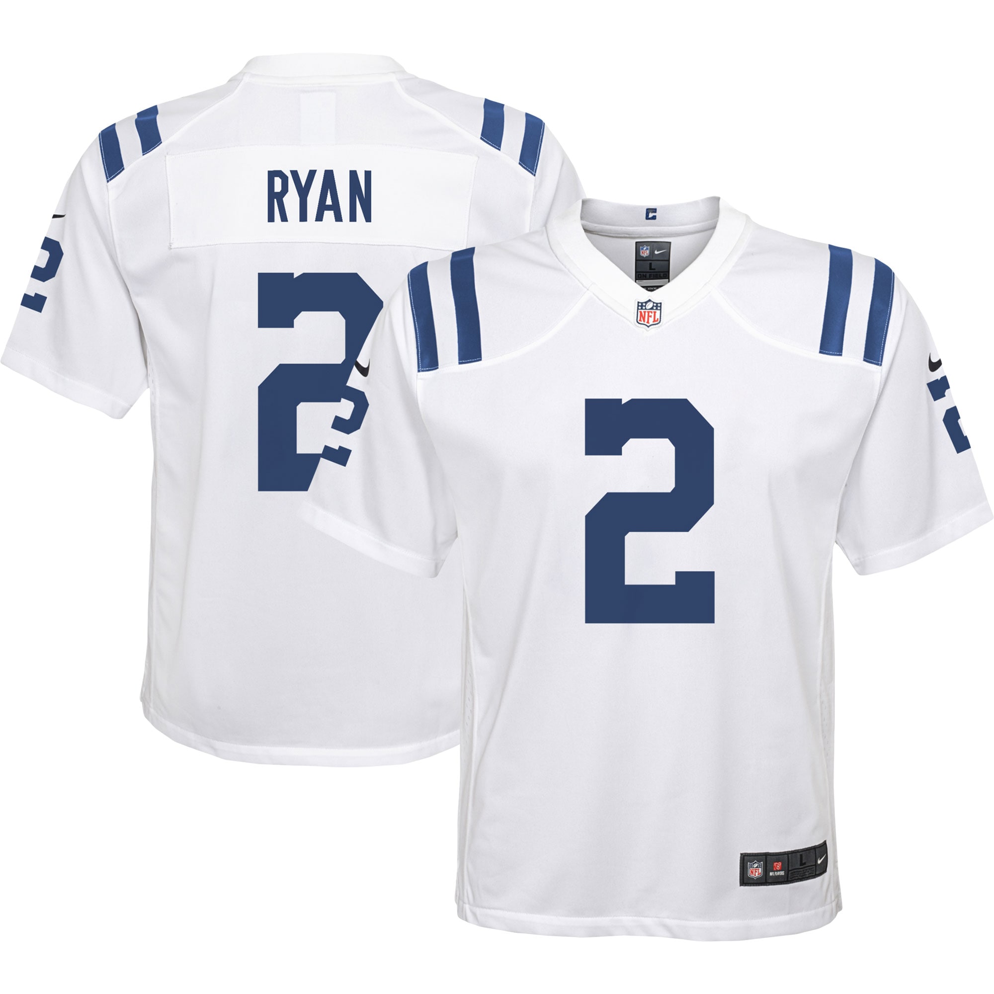 Indianapolis Colts Matt Ryan White Away Game NFL Jersey Youth