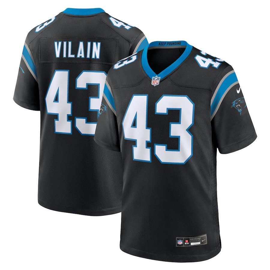 Luiji Vilain 43 Carolina Panthers Game Black NFL Jersey Men's