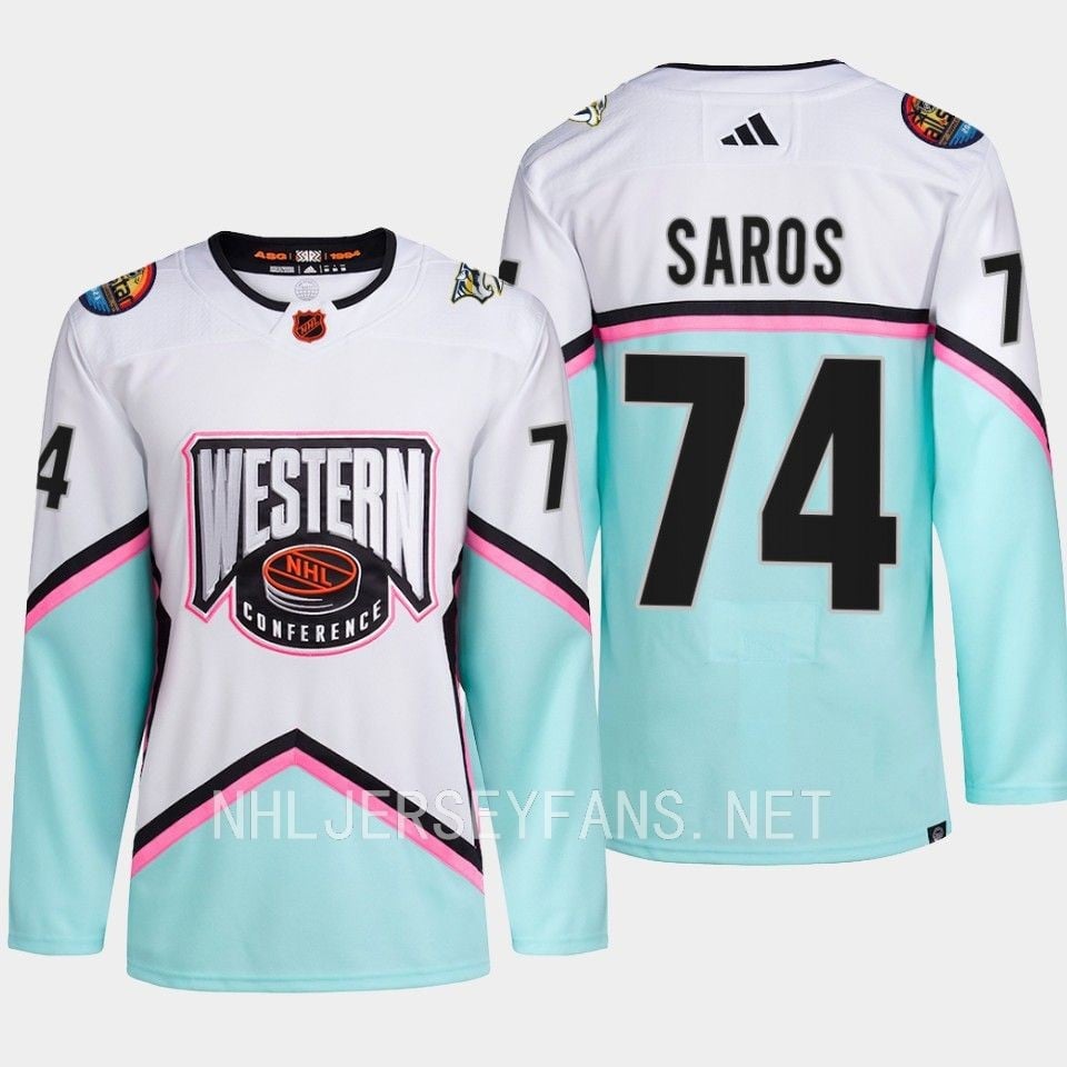 Juuse Saros 74 Nashville Predators 2023 All Star Game White Equipment NHL Jersey Men's