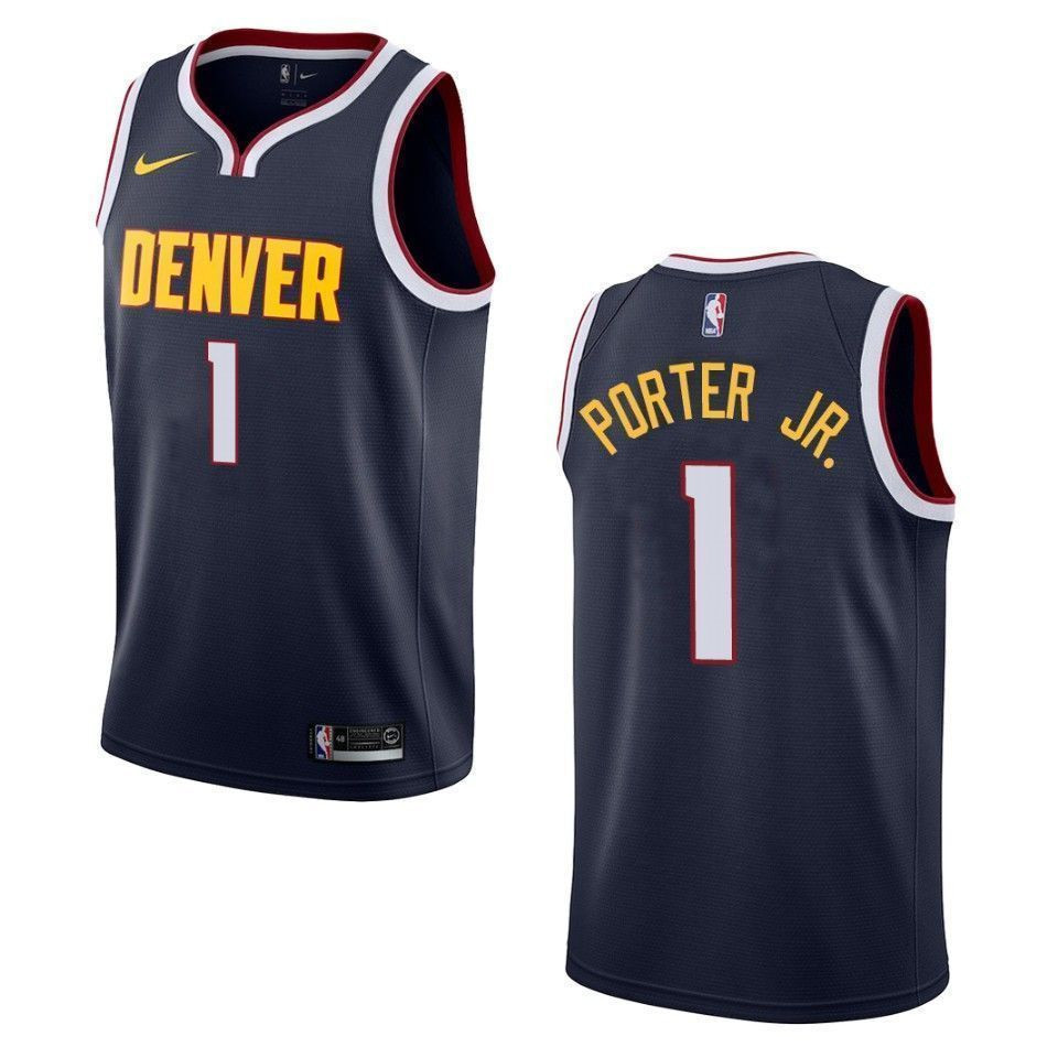 Denver Nuggets 1 Michael Porter Jr. Icon Swingman Navy NBA Jersey Men's
