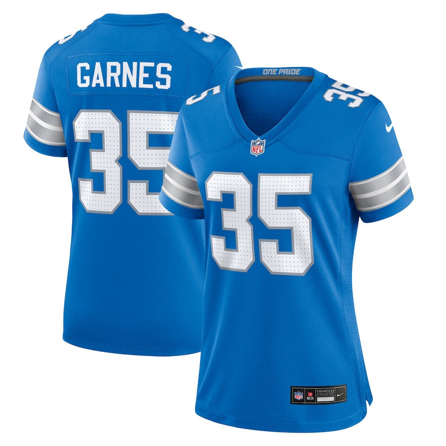 Chelen Garnes 35 Detroit Lions Game Blue NFL Jersey Women's