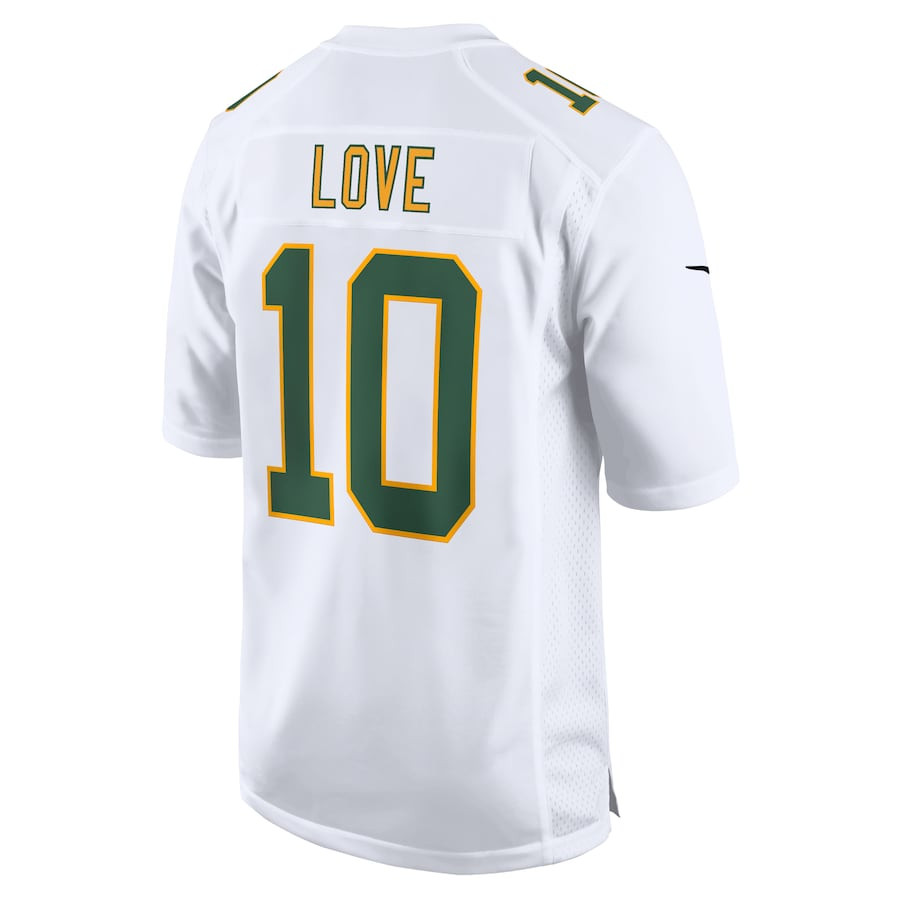 Jordan Love 10 Green Bay Packers Fashion Game White NFL Jersey Men's