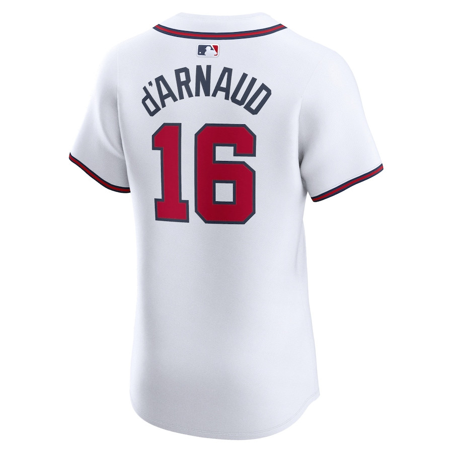 Travis d'Arnaud 16 Atlanta Braves Home Elite Player White MLB Jersey Men's