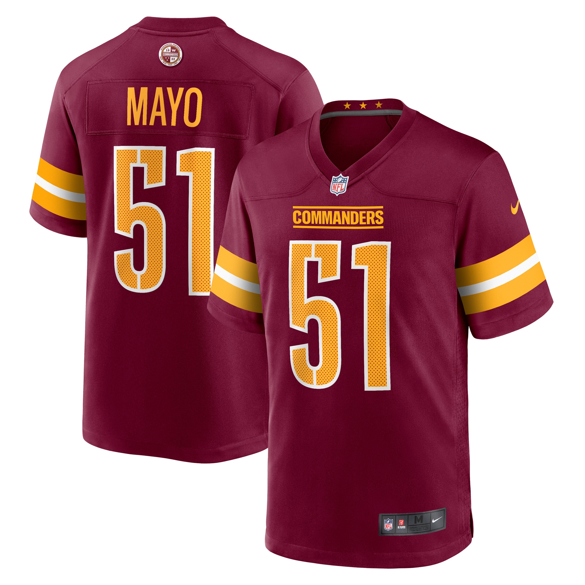 Washington Commanders David Mayo Burgundy Game Player NFL Jersey Men's