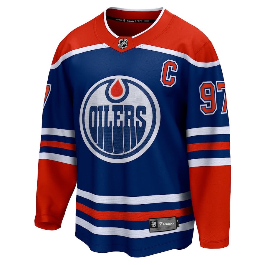Connor McDavid 97 Edmonton Oilers Home Breakaway Navy NHL Jersey Men's