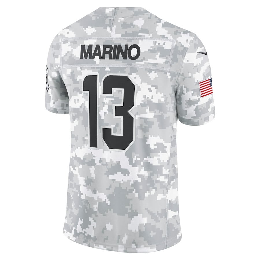 Dan Marino 13 Miami Dolphins 2024 Salute to Service Retired Player Limited Arctic Camo NFL Jersey Men's