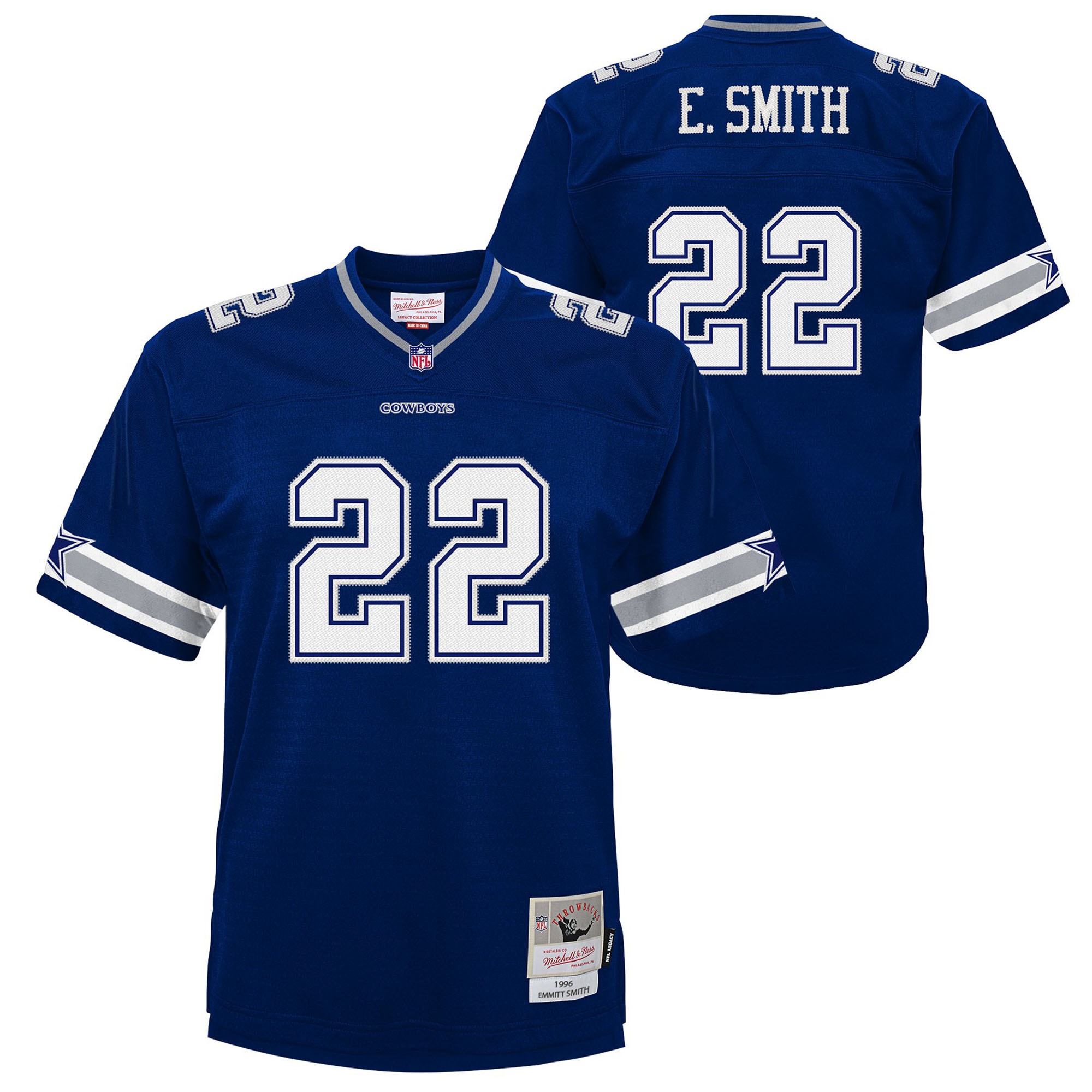 Dallas Cowboys Emmitt Smith Mitchell Ness Navy 1996 Legacy NFL Jersey Youth