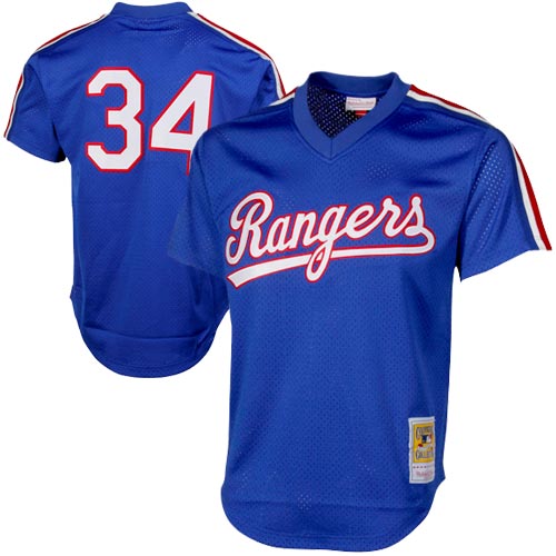 Texas Rangers Nolan Ryan Mitchell Ness Royal 1989 Cooperstown Collection Mesh Batting Practice MLB Jersey Men's