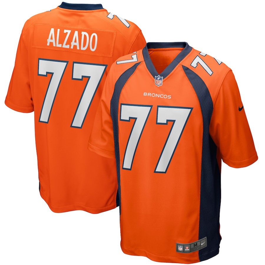 Lyle Alzado 77 Denver Broncos Game Retired Orange NFL Jersey Men's