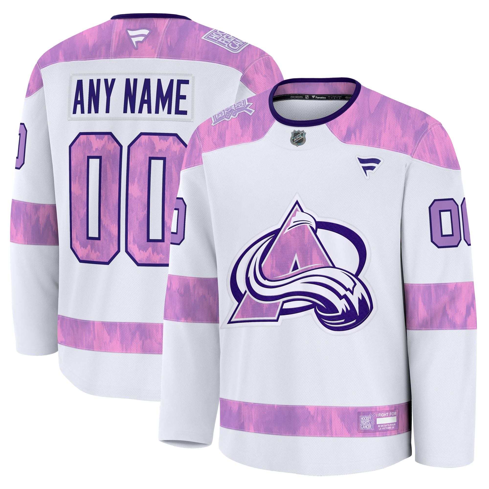 Colorado Avalanche White 2024 Fights Cancer Custom Practice NHL Jersey Men's