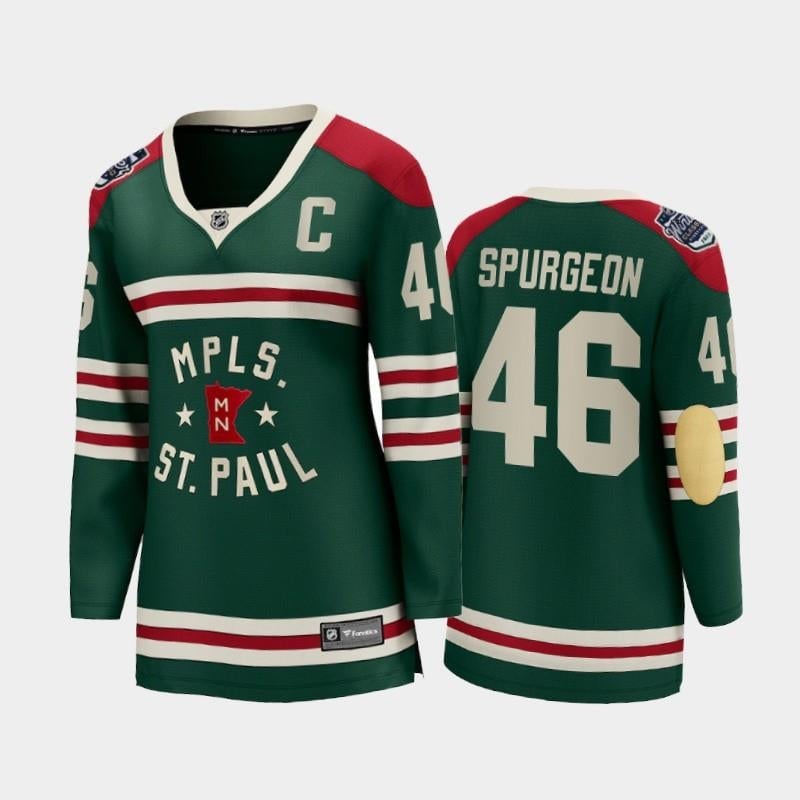 Minnesota Wild Jared Spurgeon 46 2022 Winter Classic State Of Green NHL Jersey Women's