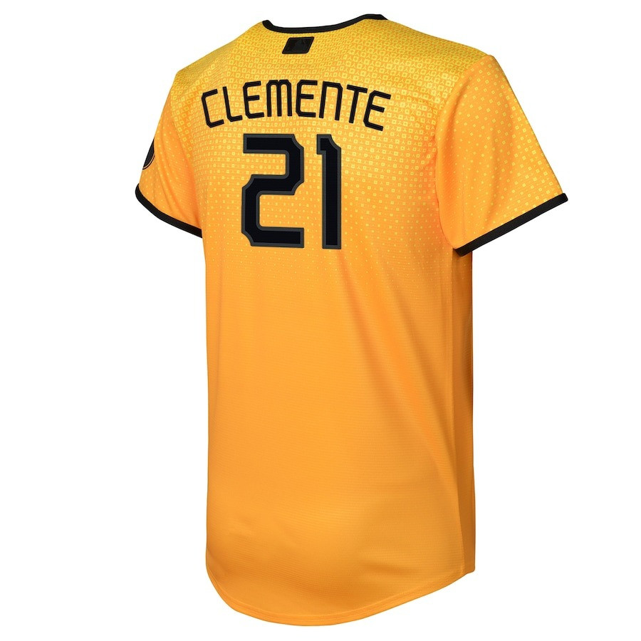Roberto Clemente 21 Pittsburgh Pirates 2023 City Connect Gold MLB Jersey Youth