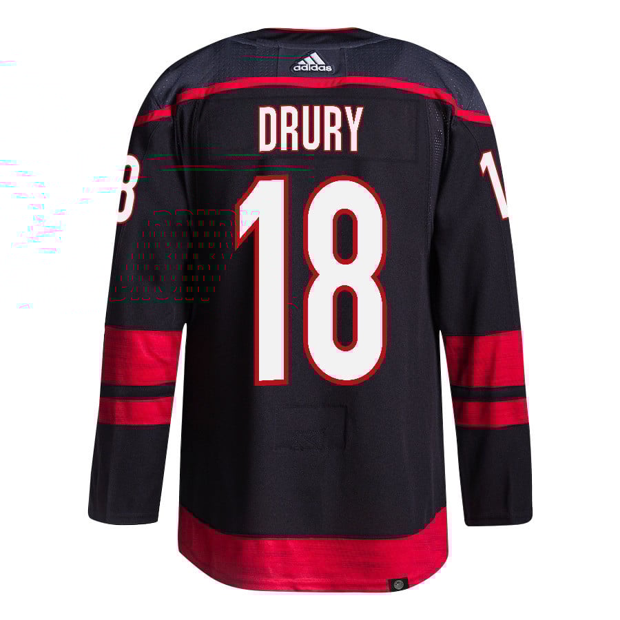 Jack Drury 18 Carolina Hurricanes 2024 Playoffs Patch Home Black NHL Jersey Men's