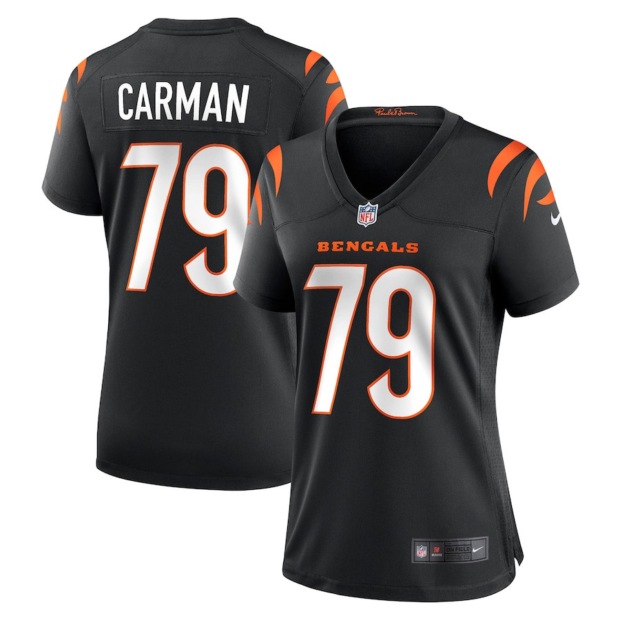 Jackson Carman 79 Cincinnati Bengals Game Black NFL Jersey Women's