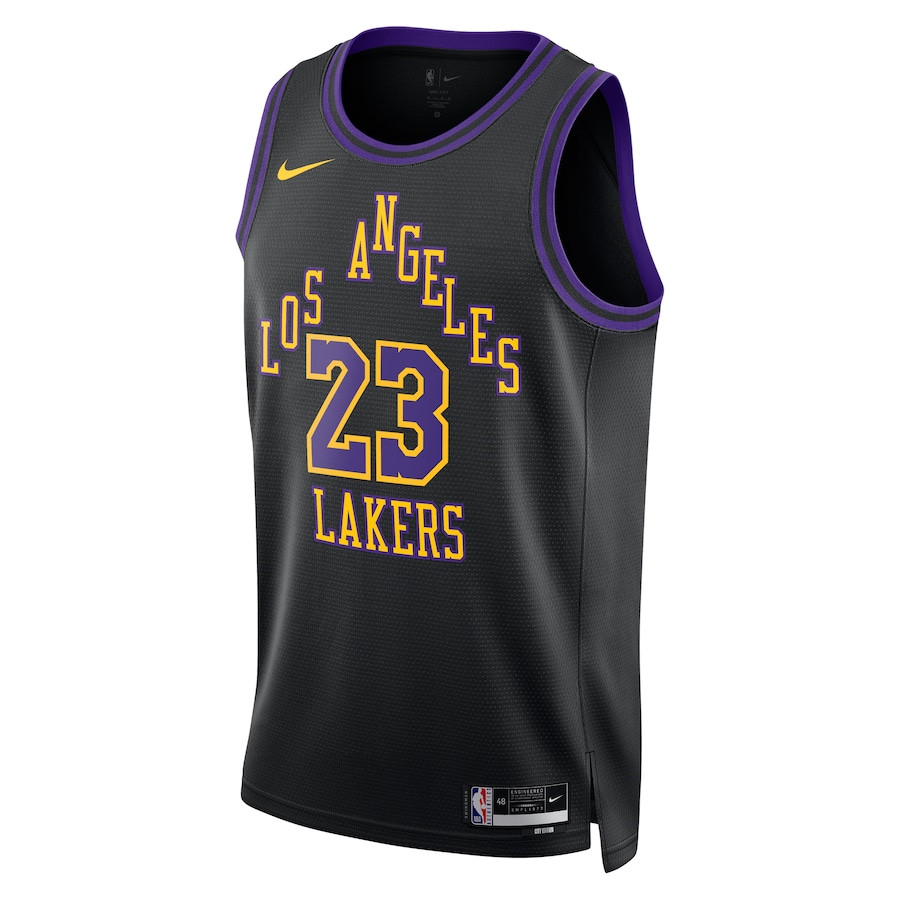 Lebron James 23 Los Angeles Lakers 2023/24 City Edition Swingman Black NBA Jersey Men's