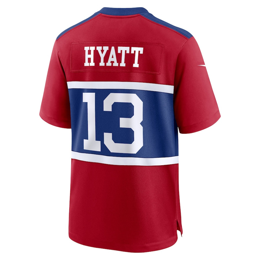 Jalin Hyatt 13 New York Giants Alternate Game Century Red NFL Jersey Men's