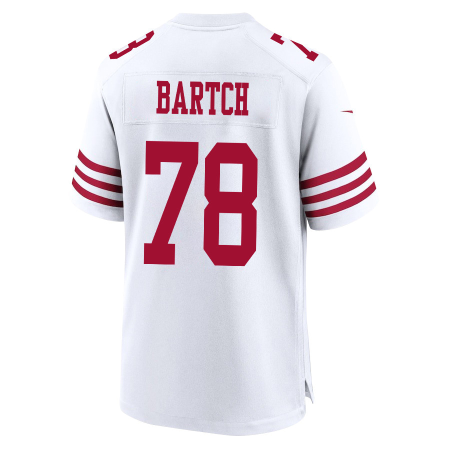 Ben Bartch 78 San Francisco 49ers Super Bowl LVIII Patch Game White NFL Jersey Men's