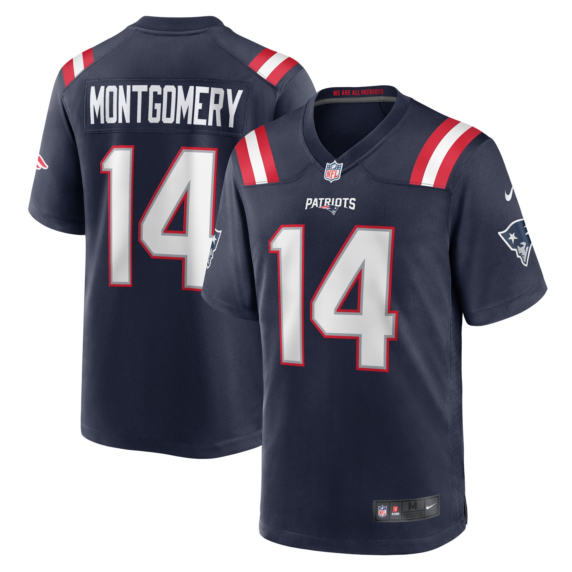 New England Patriots Ty Montgomery Navy Player Game NFL Jersey Men's