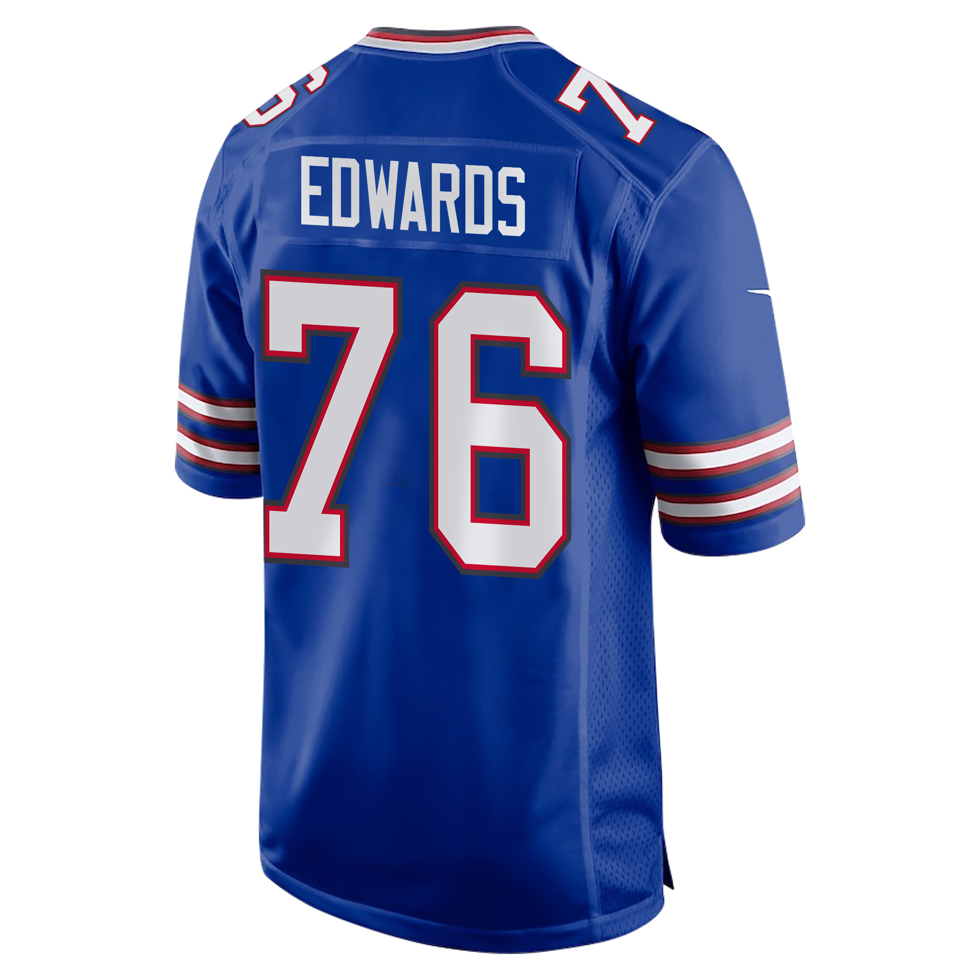 David Edwards 76 Buffalo Bills Super Bowl LIX Champions Patch Game Royal NFL Jersey Men's