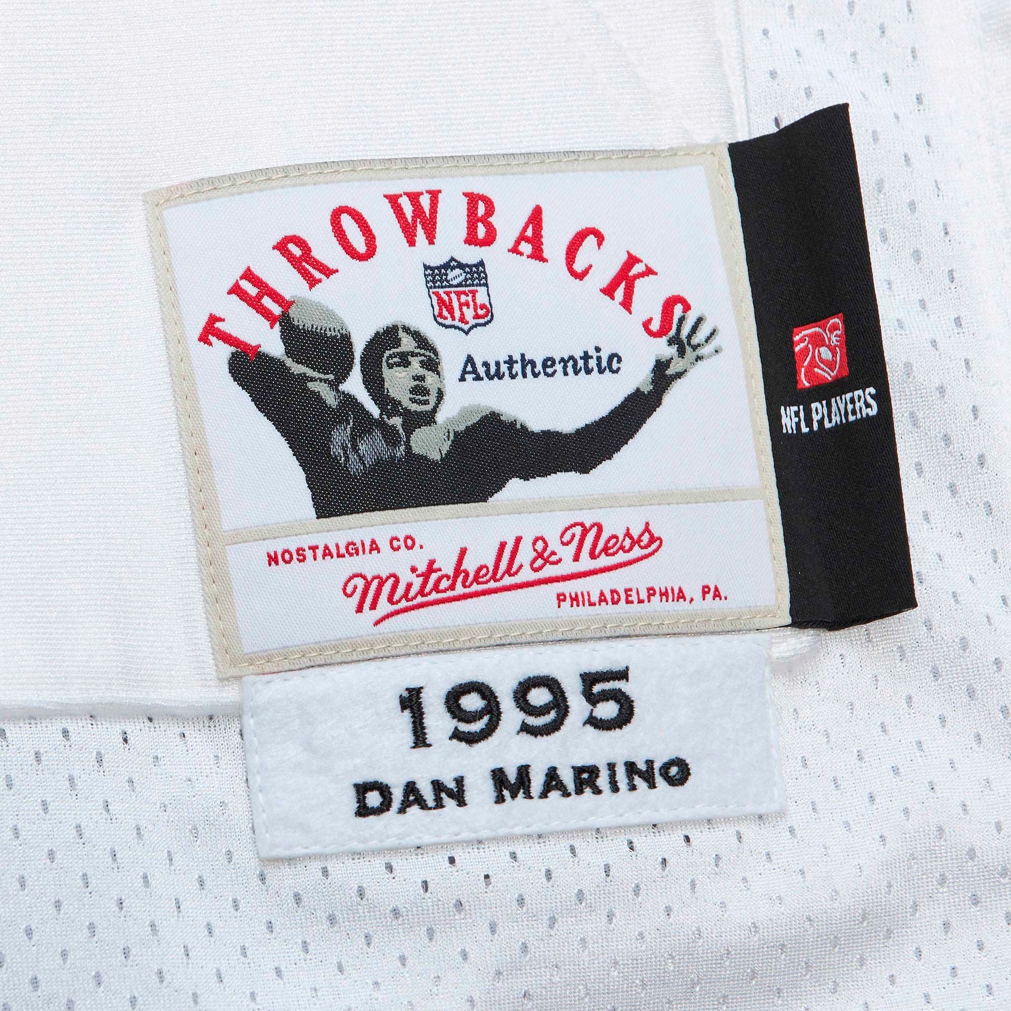 Miami Dolphins 1995 Dan Marino Mitchell Ness White Throwback Retired Player Pocket NFL Jersey Men's
