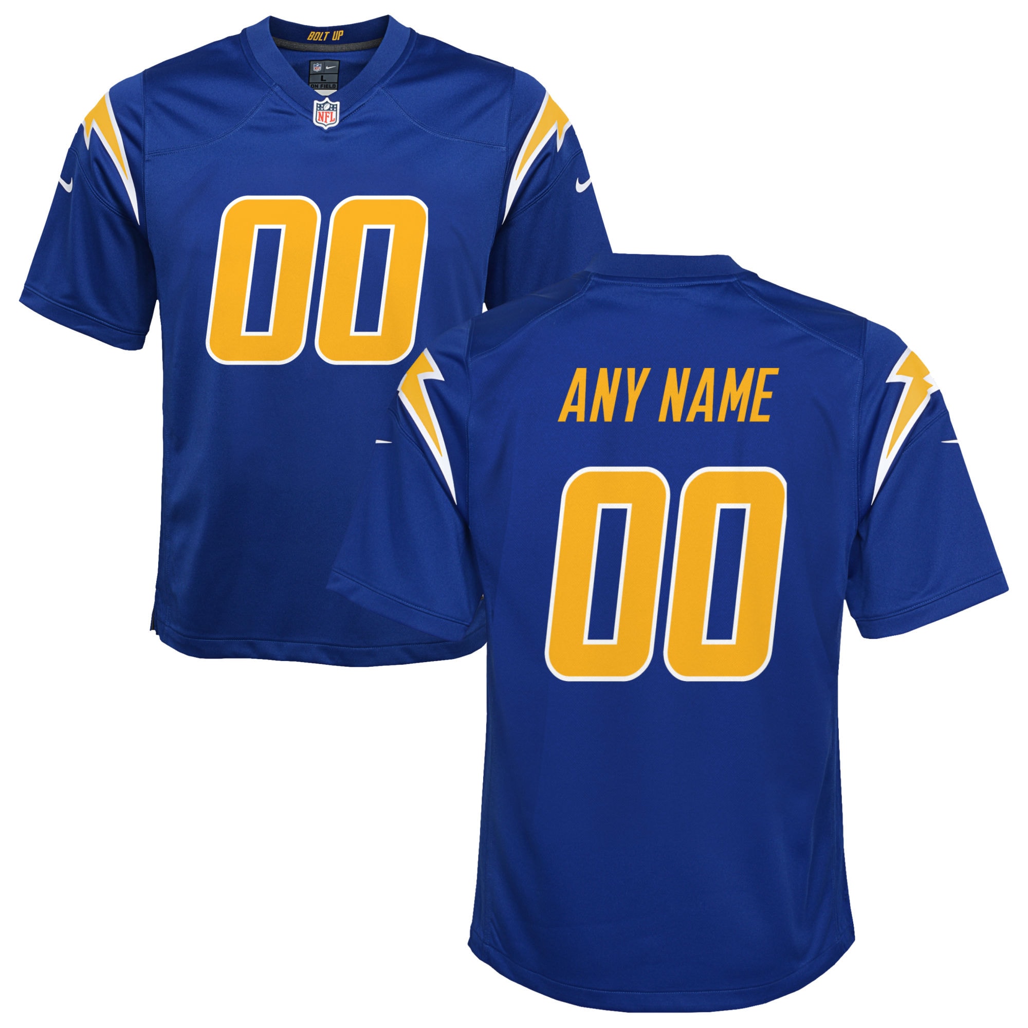Los Angeles Chargers Royal Alternate Custom Game NFL Jersey Youth