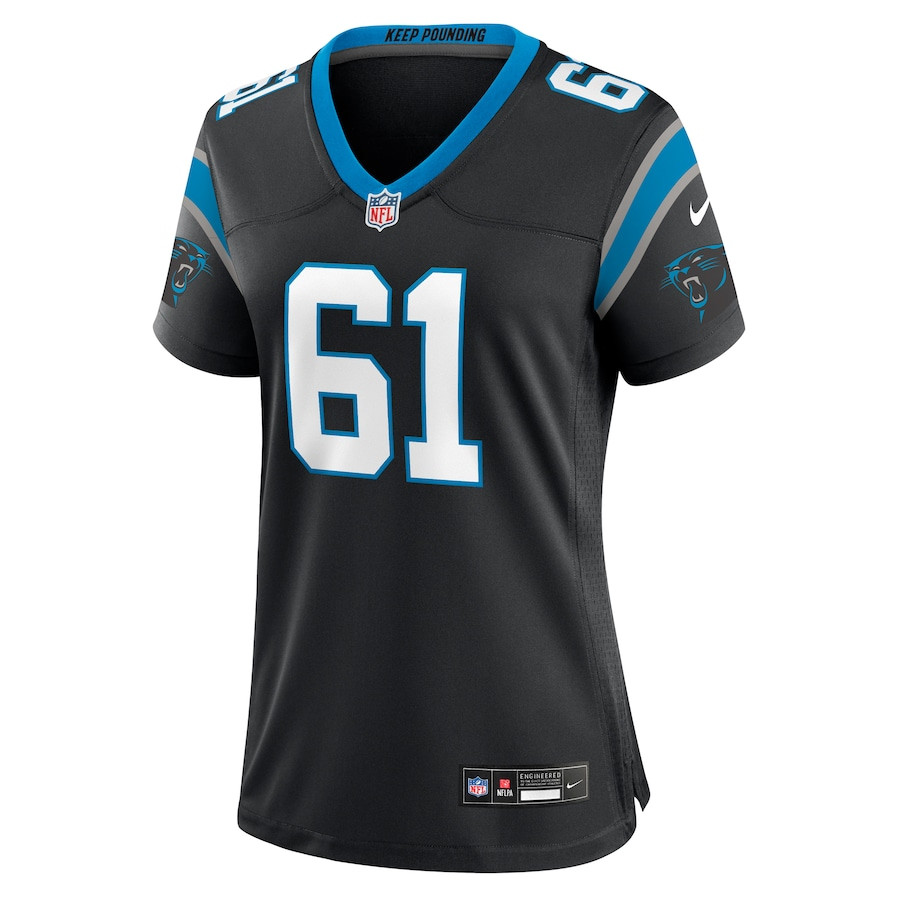 Jarrett Kingston 61 Carolina Panthers Game Black NFL Jersey Women's