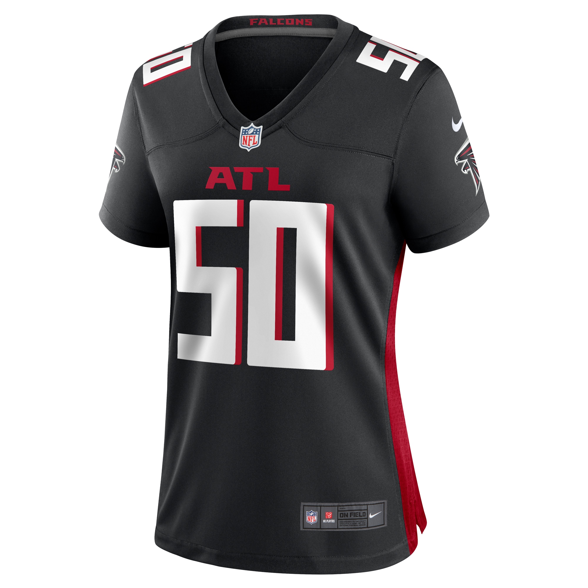 Atlanta Falcons Tae Davis Black Team Game NFL Jersey Women's
