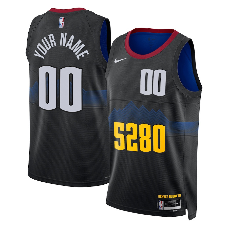 Denver Nuggets 2023/24 City Edition Swingman Custom Black NBA Jersey Men's