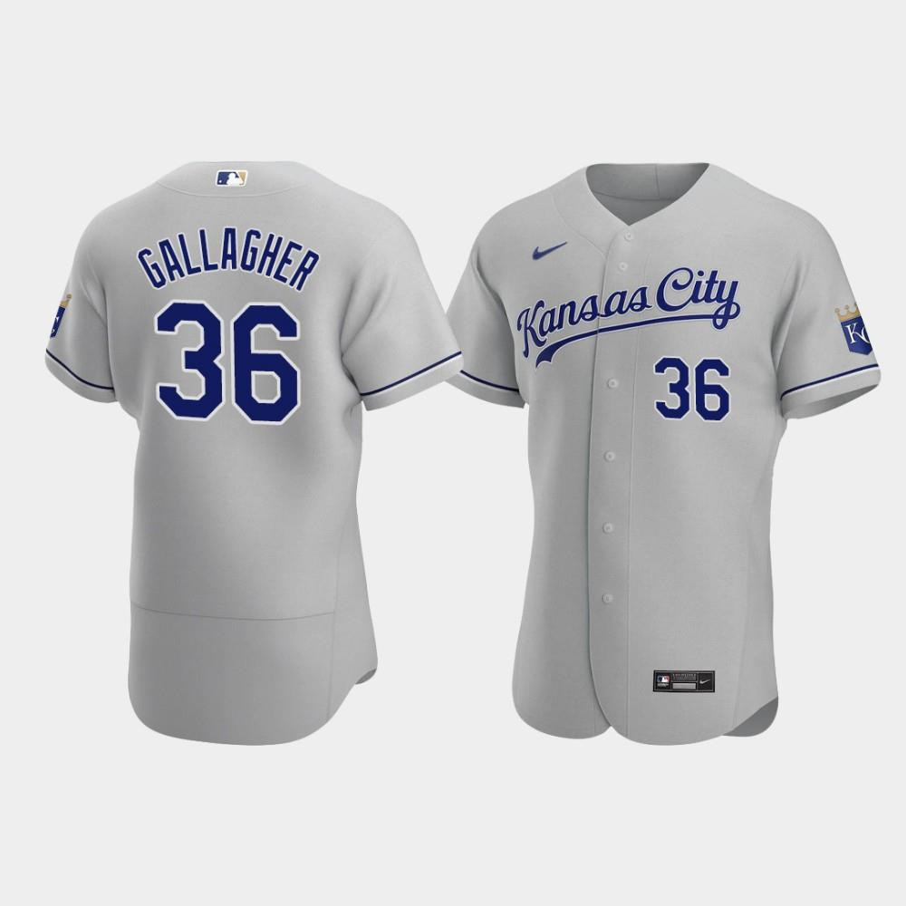 Cam Gallagher 36 Kansas City Royals Gray Road MLB Jersey Men's