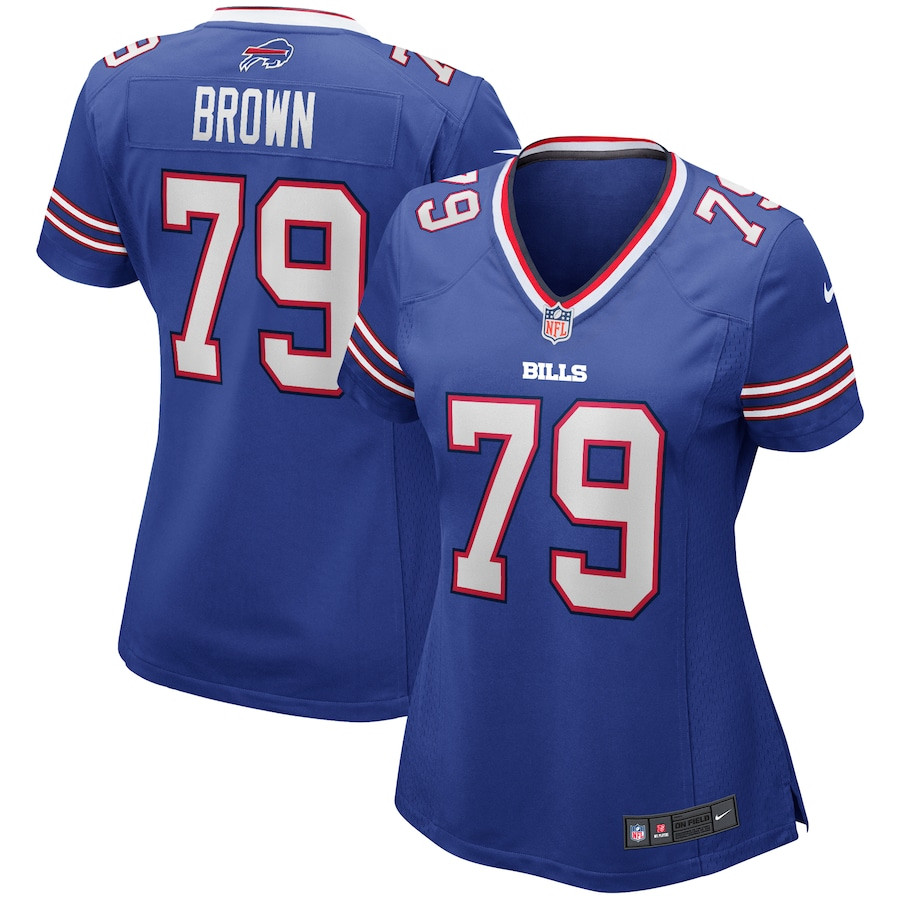 Ruben Brown 79 Buffalo Bills Game Retired Royal NFL Jersey Women's
