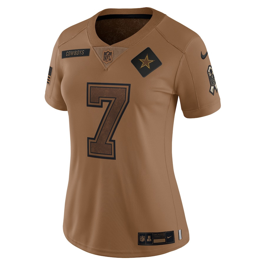 Trevon Diggs 7 Dallas Cowboys 2023 Salute To Service Limited Brown NFL Jersey Women's