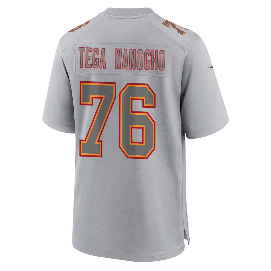 Prince Tega Wanogho 76 Kansas City Chiefs Super Bowl LVIII Champions 4X Atmosphere Fashion Game Gray NFL Jersey Men's