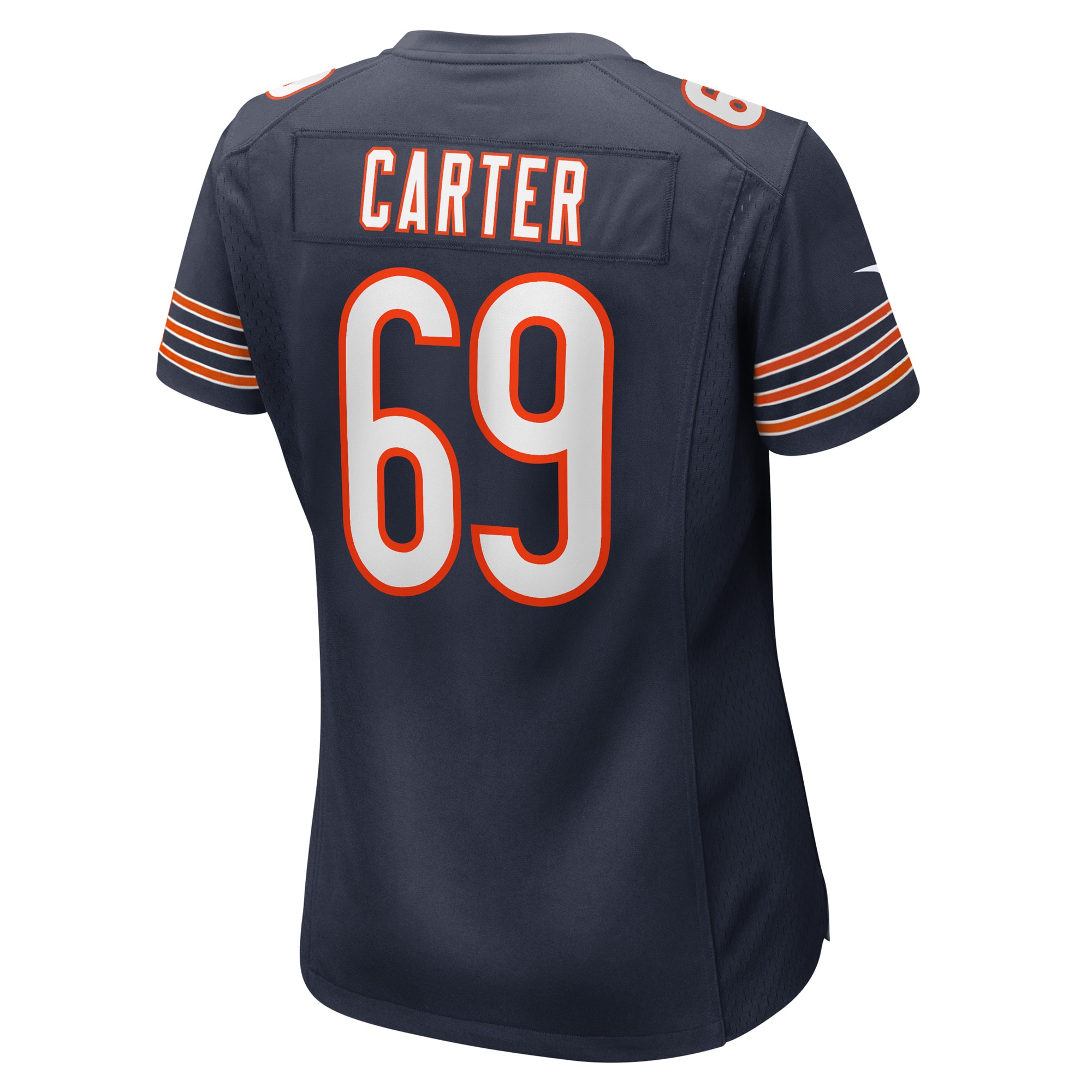 Chicago Bears Ja'Tyre Carter Navy Game Player NFL Jersey Women's