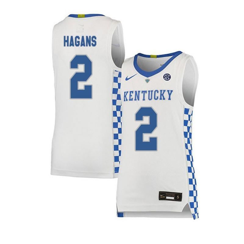 2 Ashton Hagan White Elite Kentucky Wildcats NCAA Jersey Men's