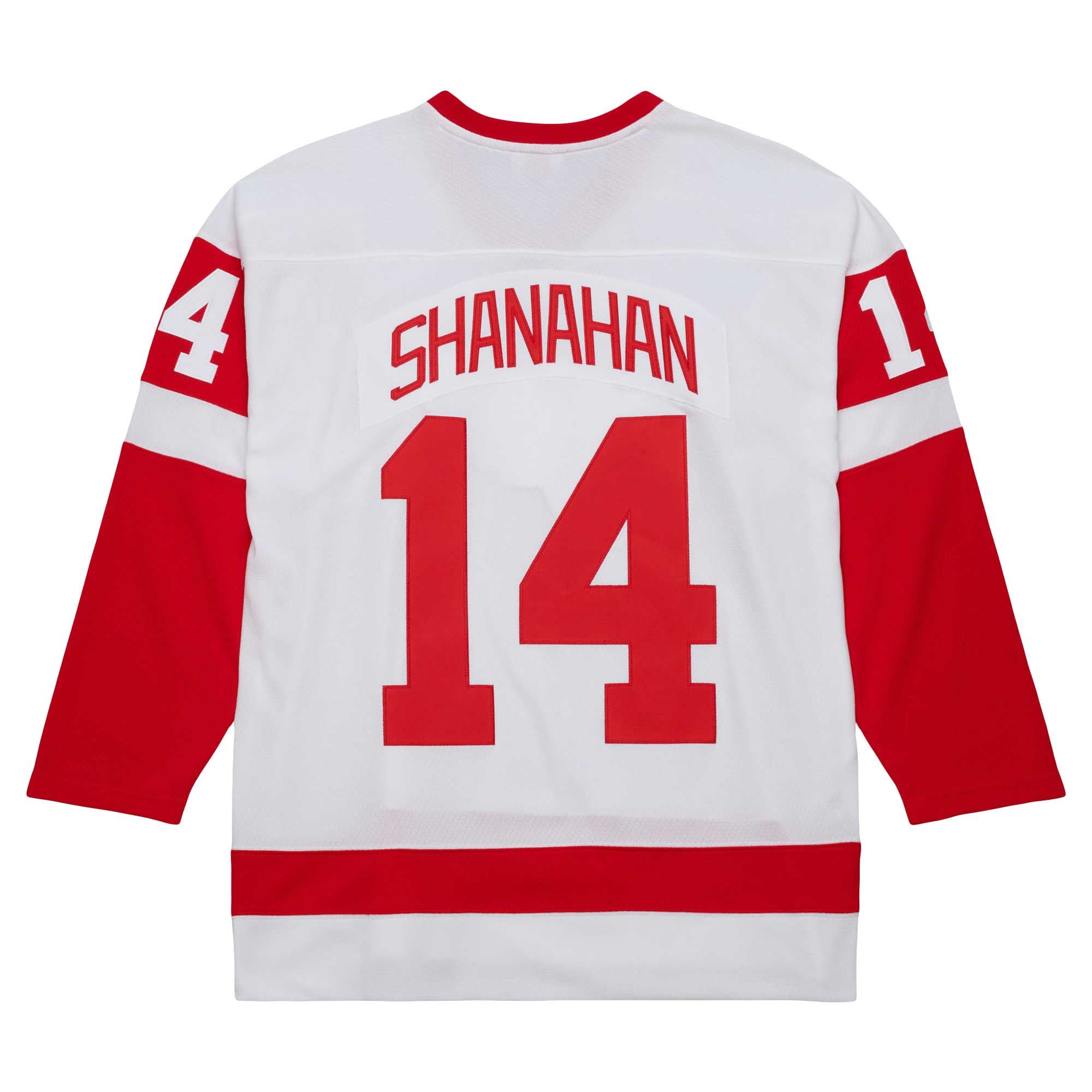 Detroit Red Wings Brendan Shanahan Mitchell Ness White 2001/02 Alternate Captain Blue Line Player NHL Jersey Men's