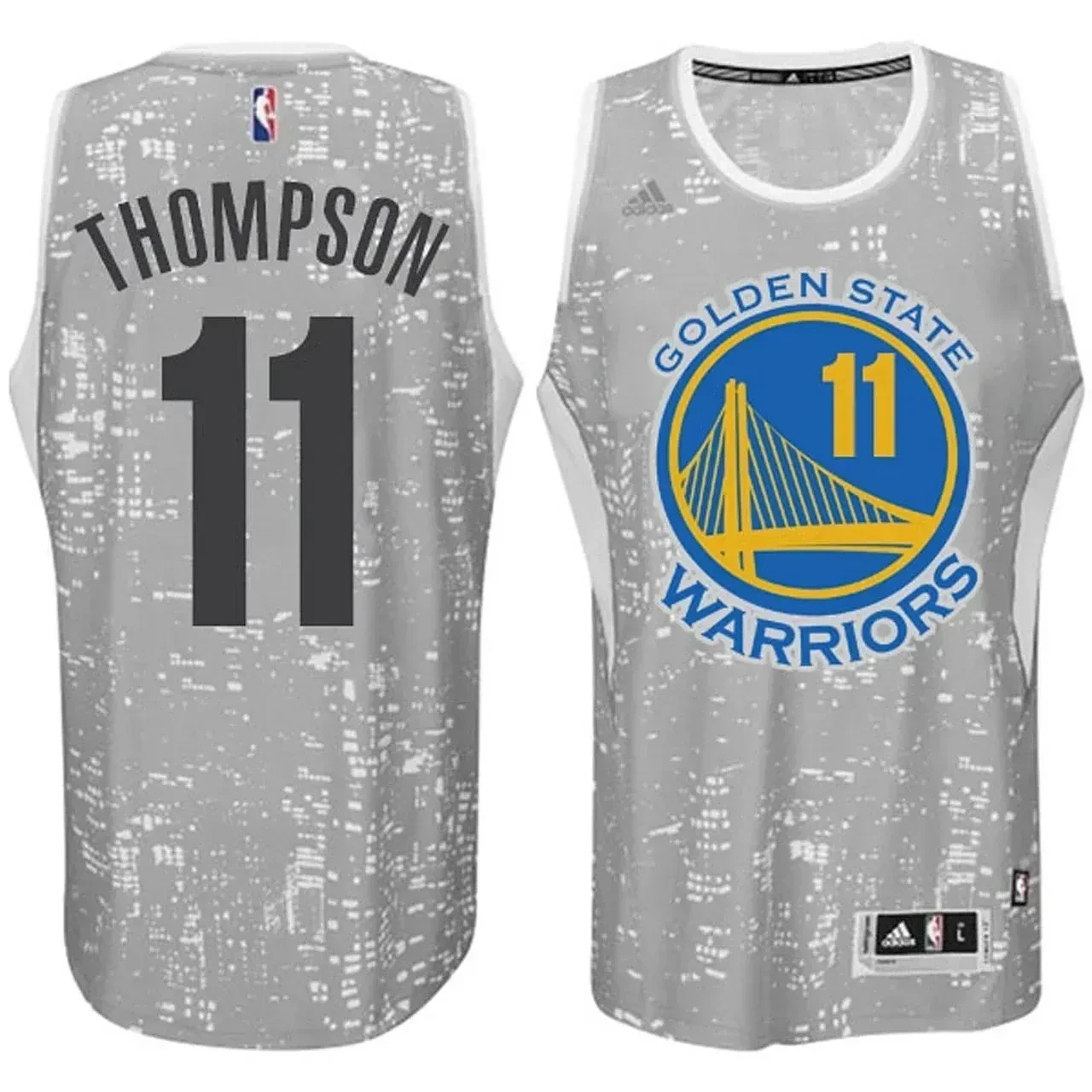 Golden State Warriors 11 Klay Thompson City Lights Gray Swingman NBA Jersey Men's