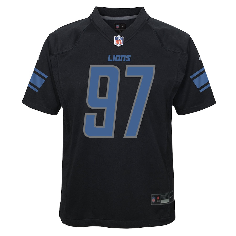 Aidan Hutchinson 97 Detroit Lions Fashion Game Black NFL Jersey Youth