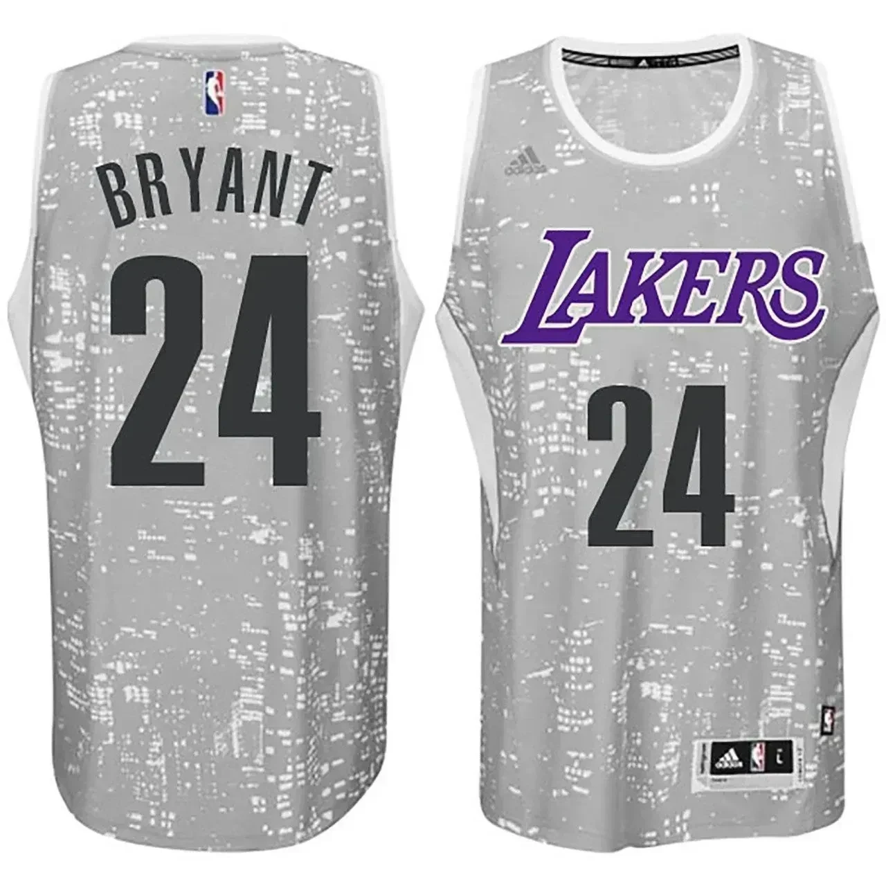 Los Angeles Lakers 24 Kobe Bryant City Lights Gray Swingman NBA Jersey Men's