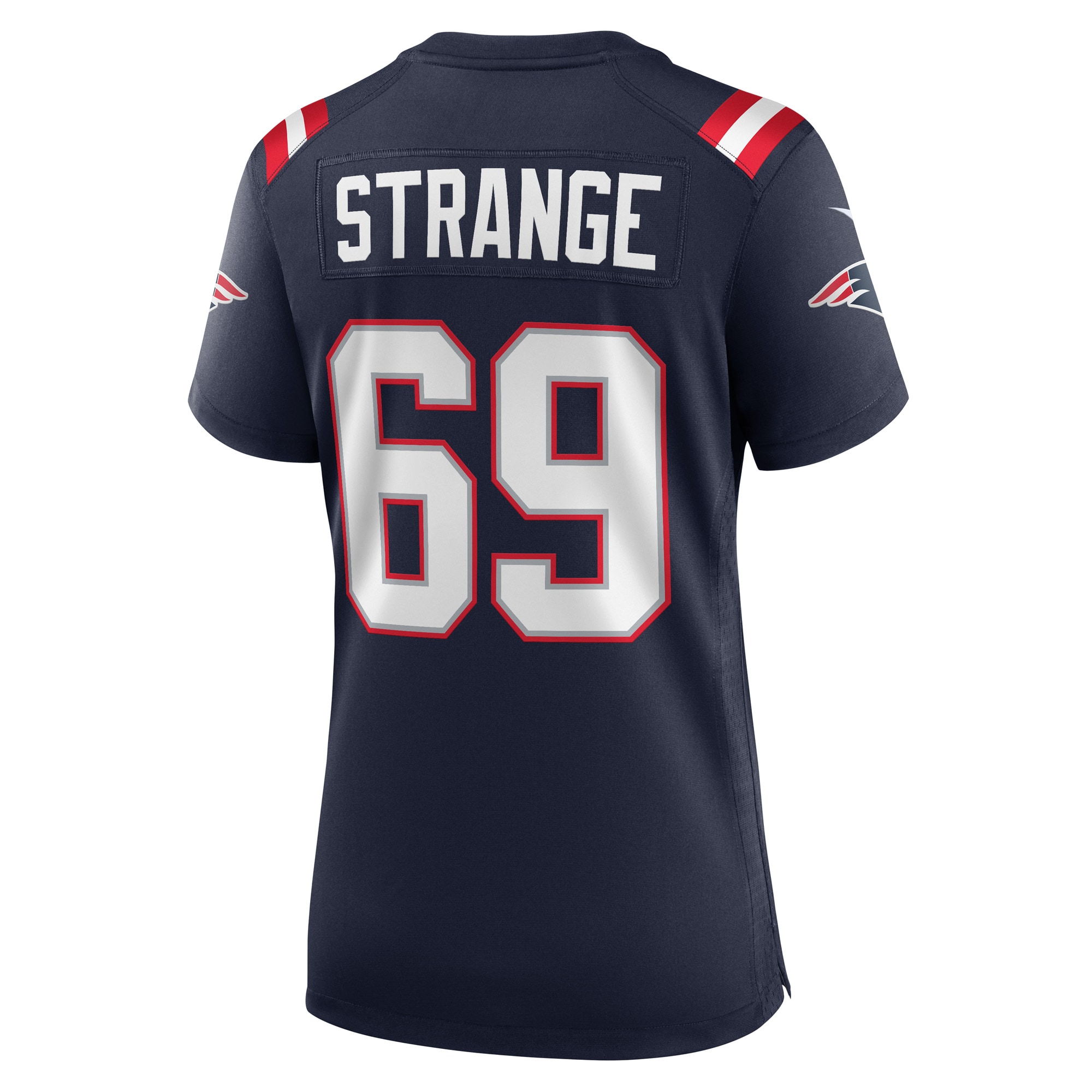 New England Patriots Cole Strange Navy Game Player NFL Jersey Women's
