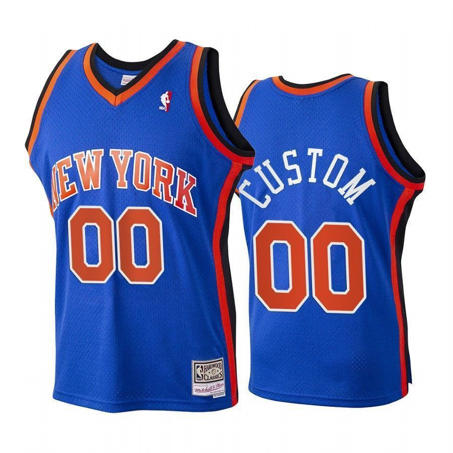 Custom New York Knicks Hardwood Classics Blue NBA Jersey Youth