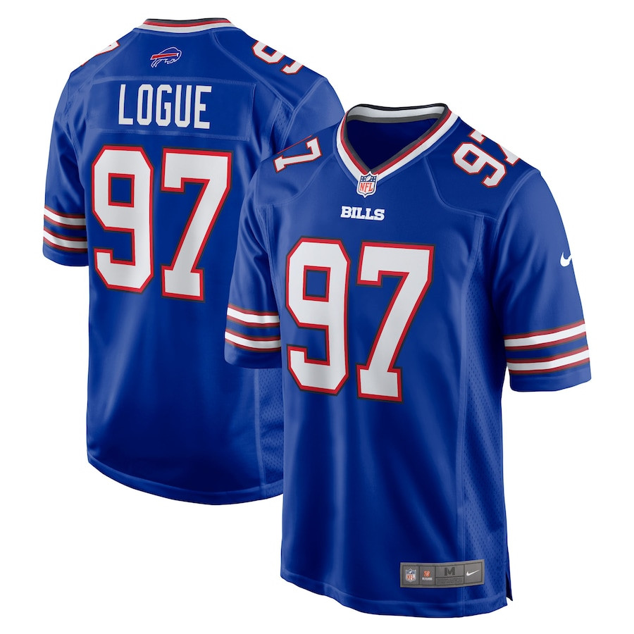 Zion Logue 97 Buffalo Bills Team Game Royal NFL Jersey Men's