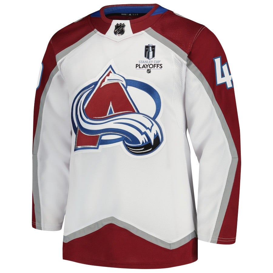 Samuel Girard 49 Colorado Avalanche 2024 Playoffs Patch Away White NHL Jersey Men's