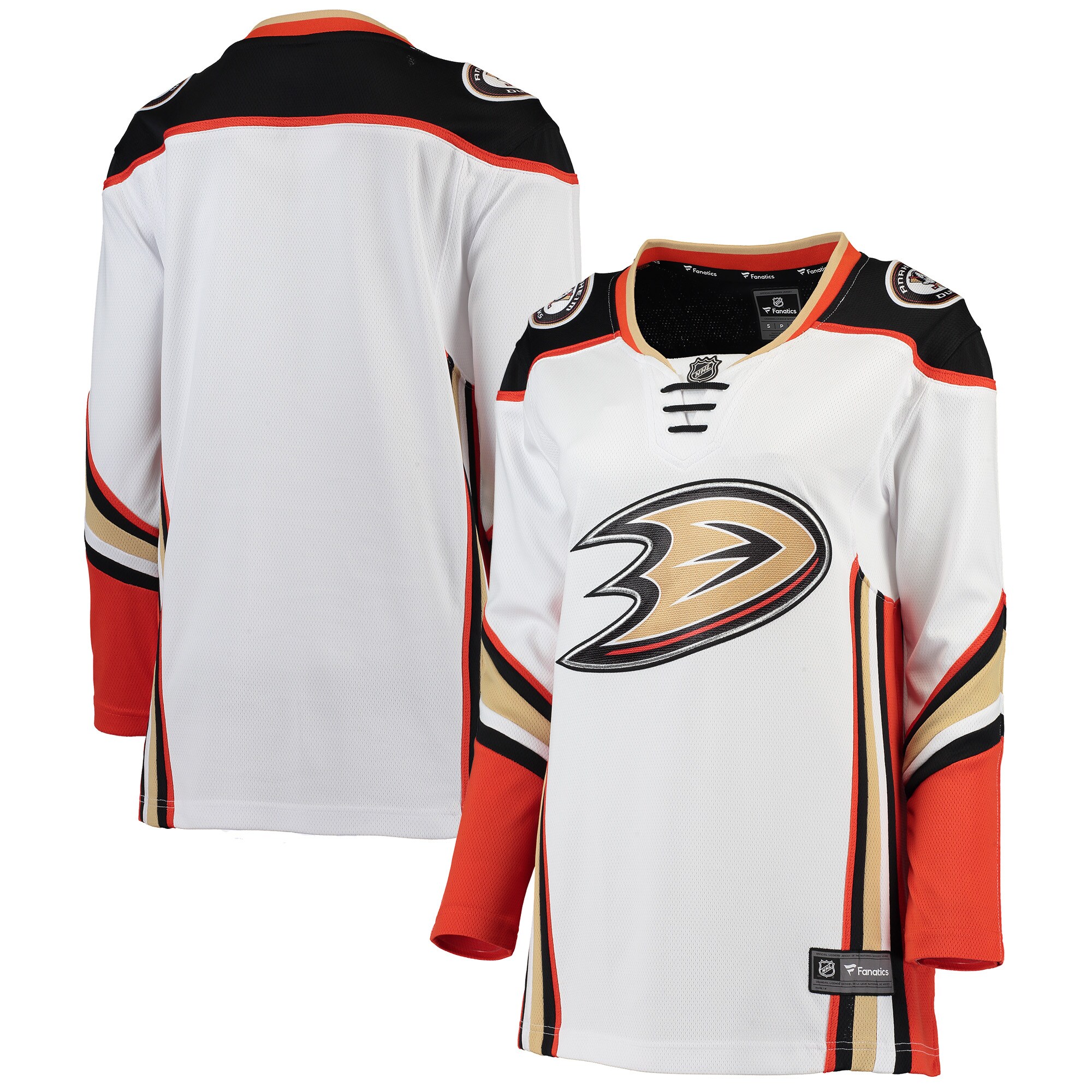 Anaheim Ducks White Away Breakaway NHL Jersey Women's