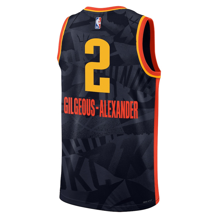Shai Gilgeous-Alexander 2 Oklahoma City Thunder 2023/24 City Edition Swingman Navy NBA Jersey Men's