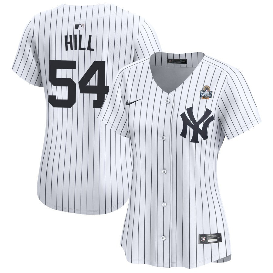 Tim Hill 54 New York Yankees 2024 World Series Home Limited White MLB Jersey Women's