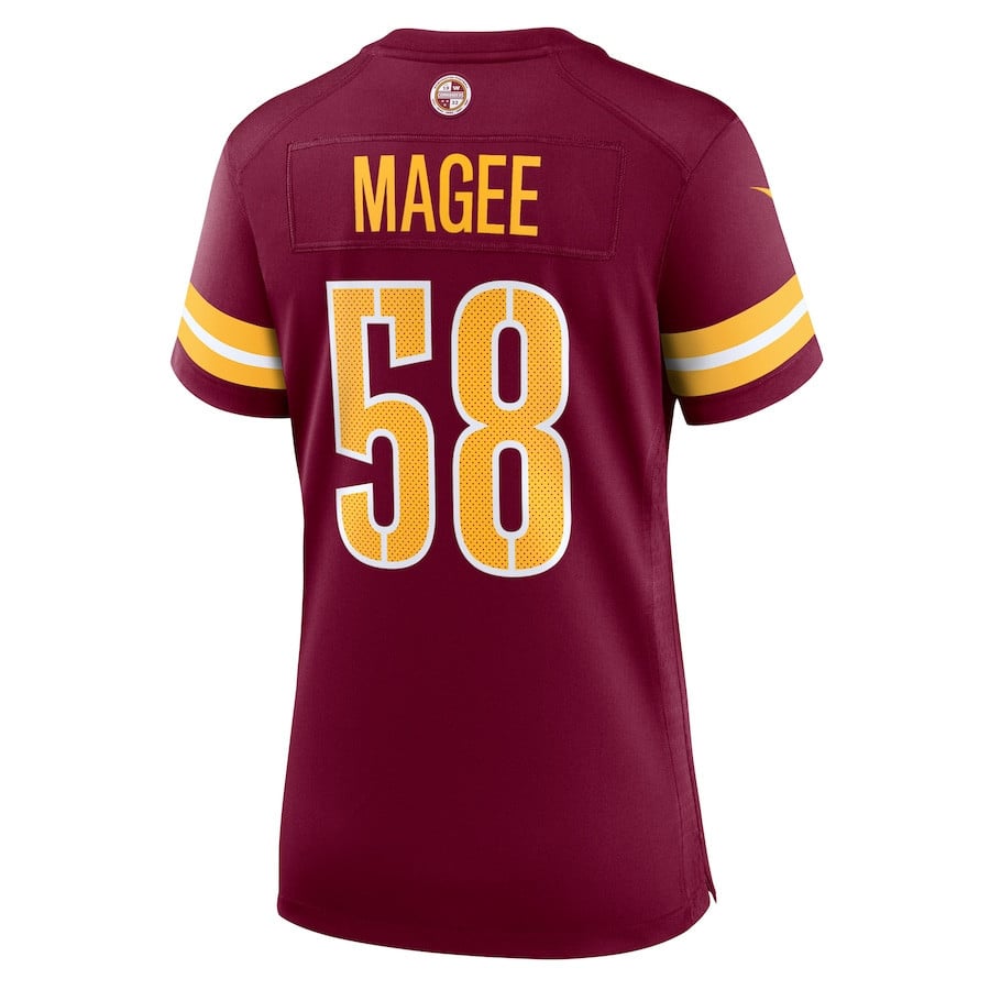 Jordan Magee #58 Washington Commanders Super Bowl LIX Burgundy NFL Jersey Women's